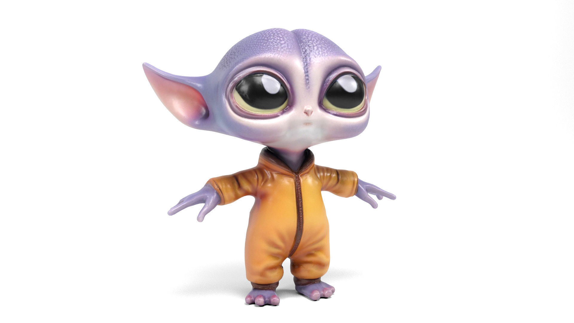 Little Alien Low-poly 3D model_2