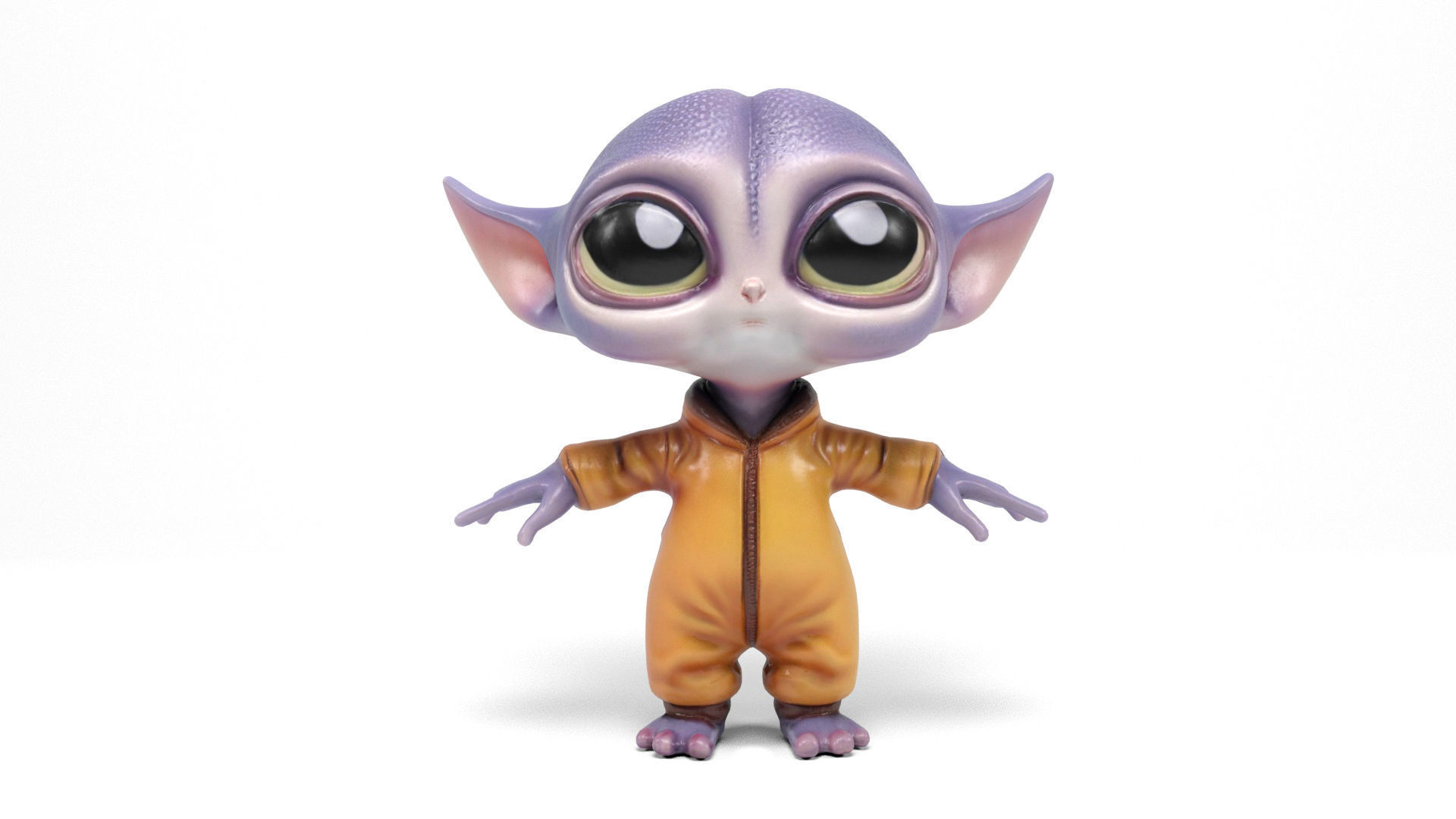Little Alien Low-poly 3D model_3