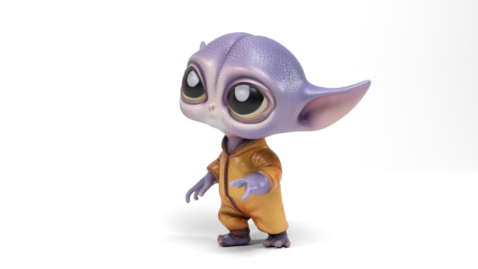 Little Alien Low-poly 3D model_9