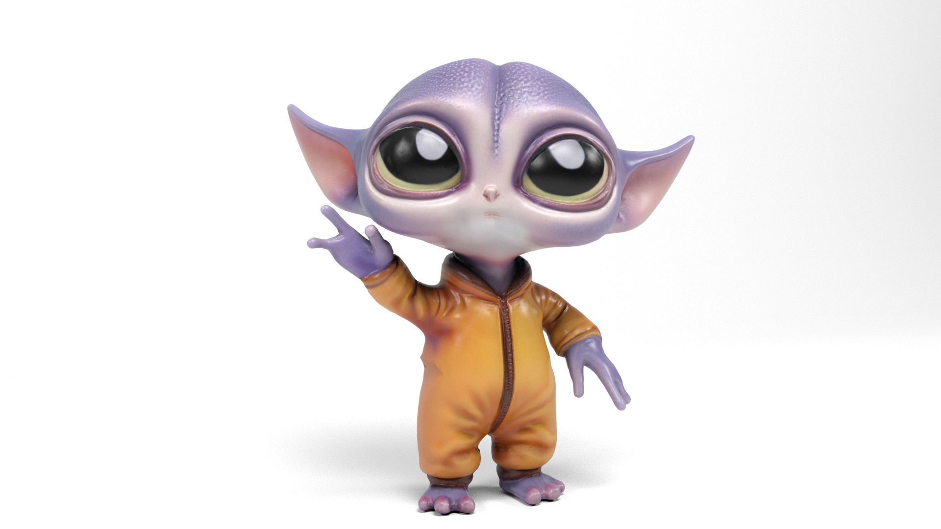 Little Alien Low-poly 3D model_8