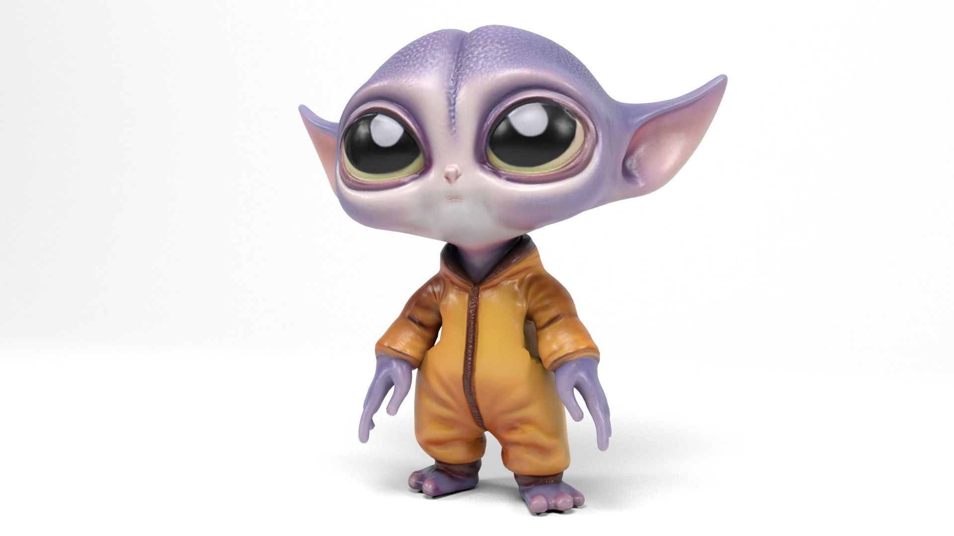 Little Alien Low-poly 3D model_11