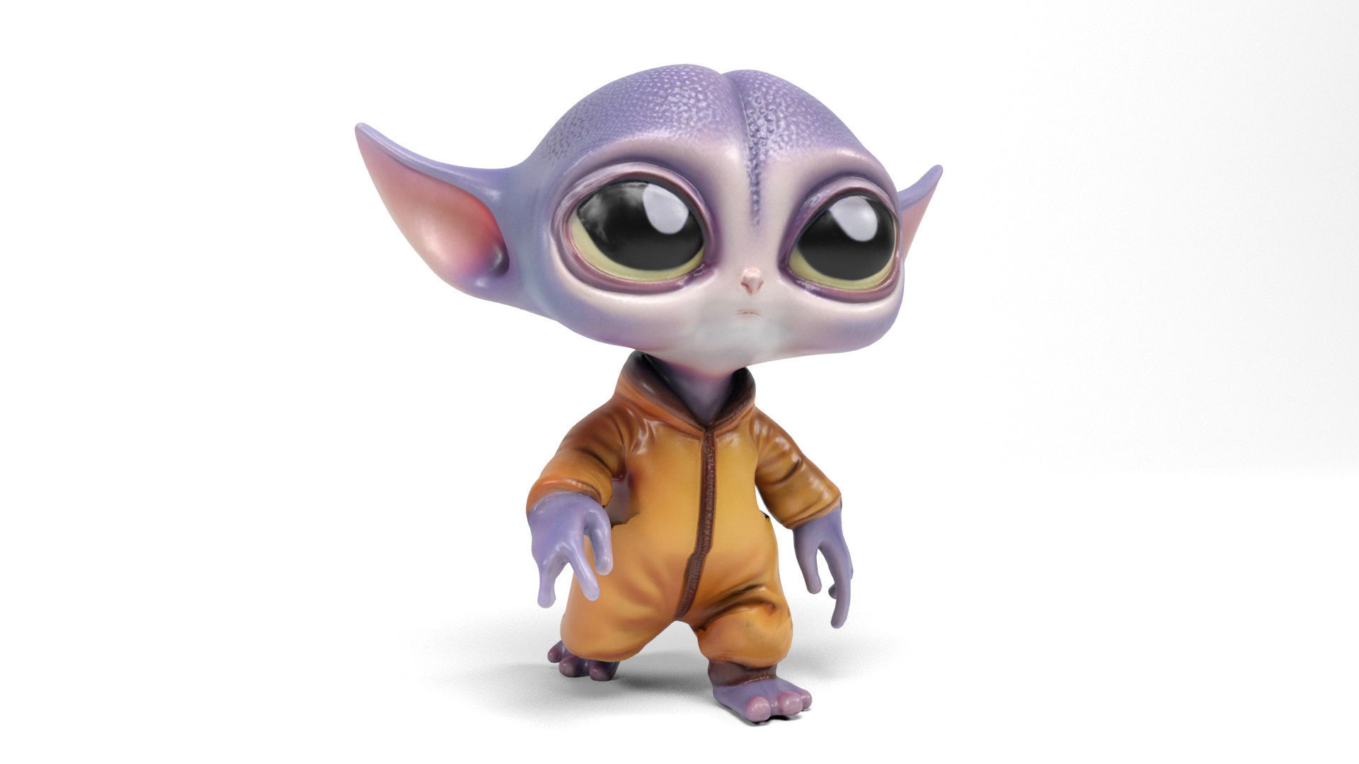Little Alien Low-poly 3D model_10