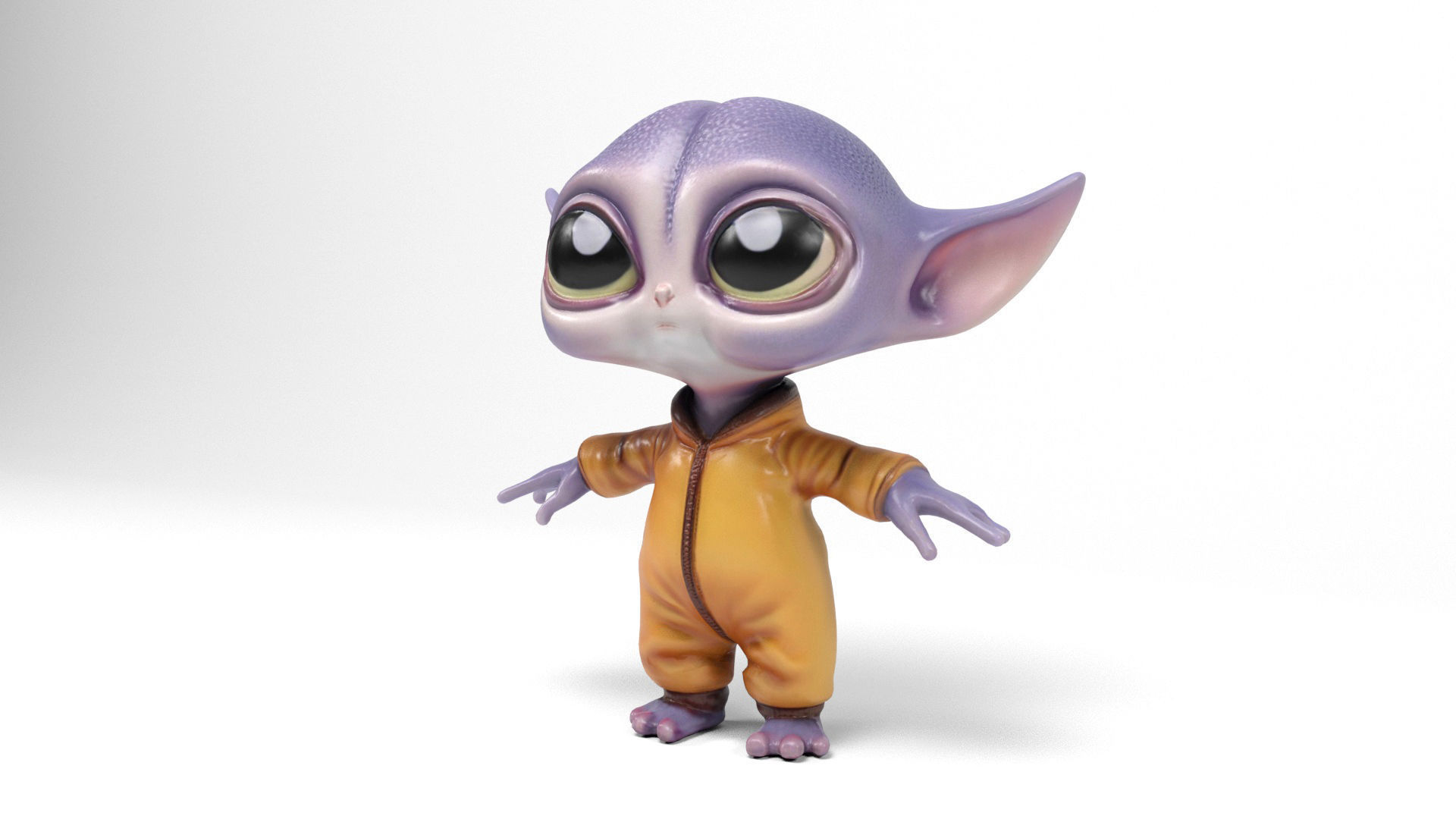 Little Alien Low-poly 3D model_1