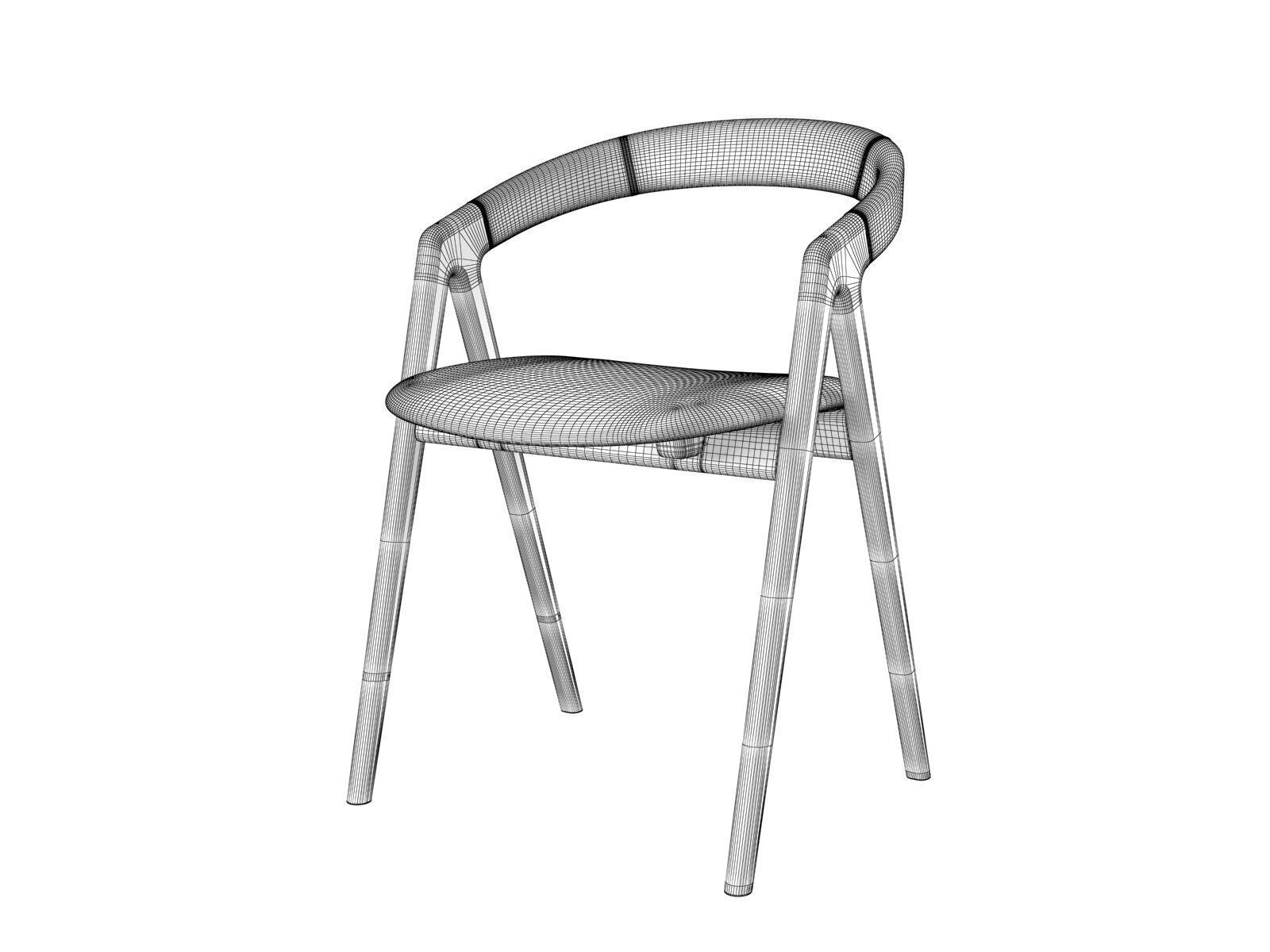 San Dining Armchair 3D model_3