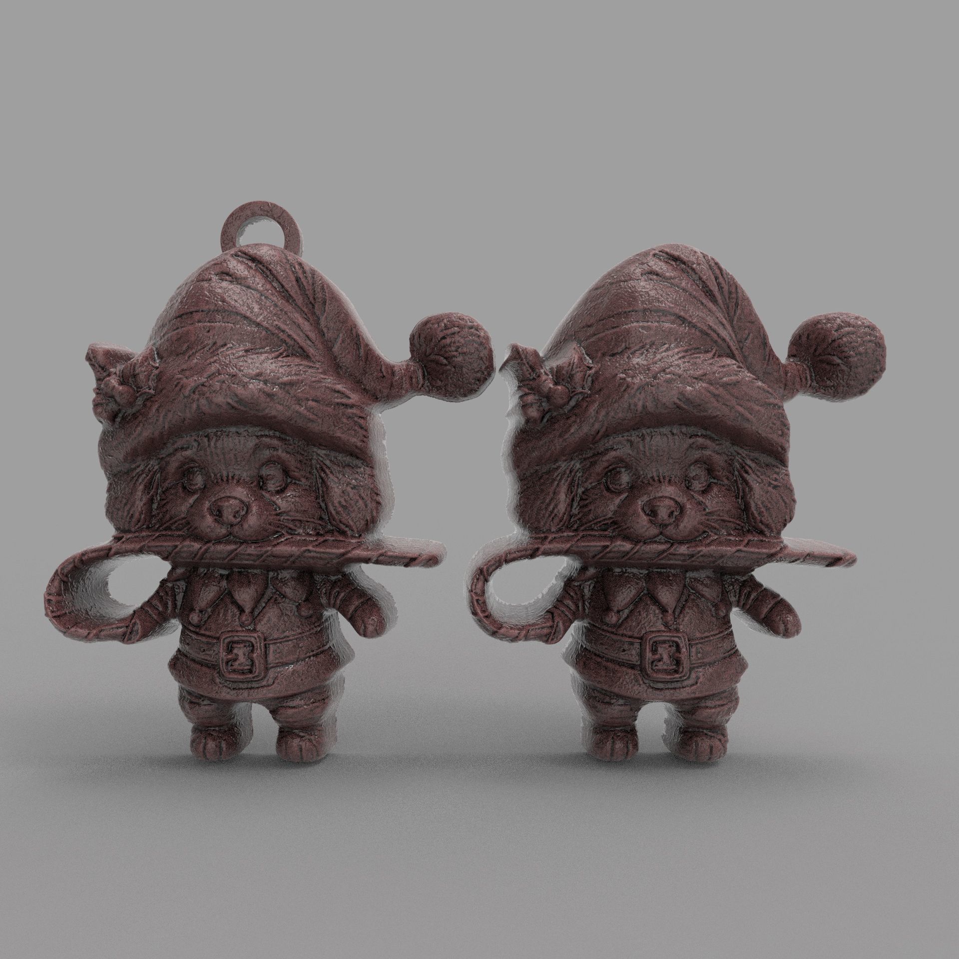 christmas dog decoration 3D print model_2