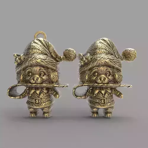 christmas dog decoration 3D print model