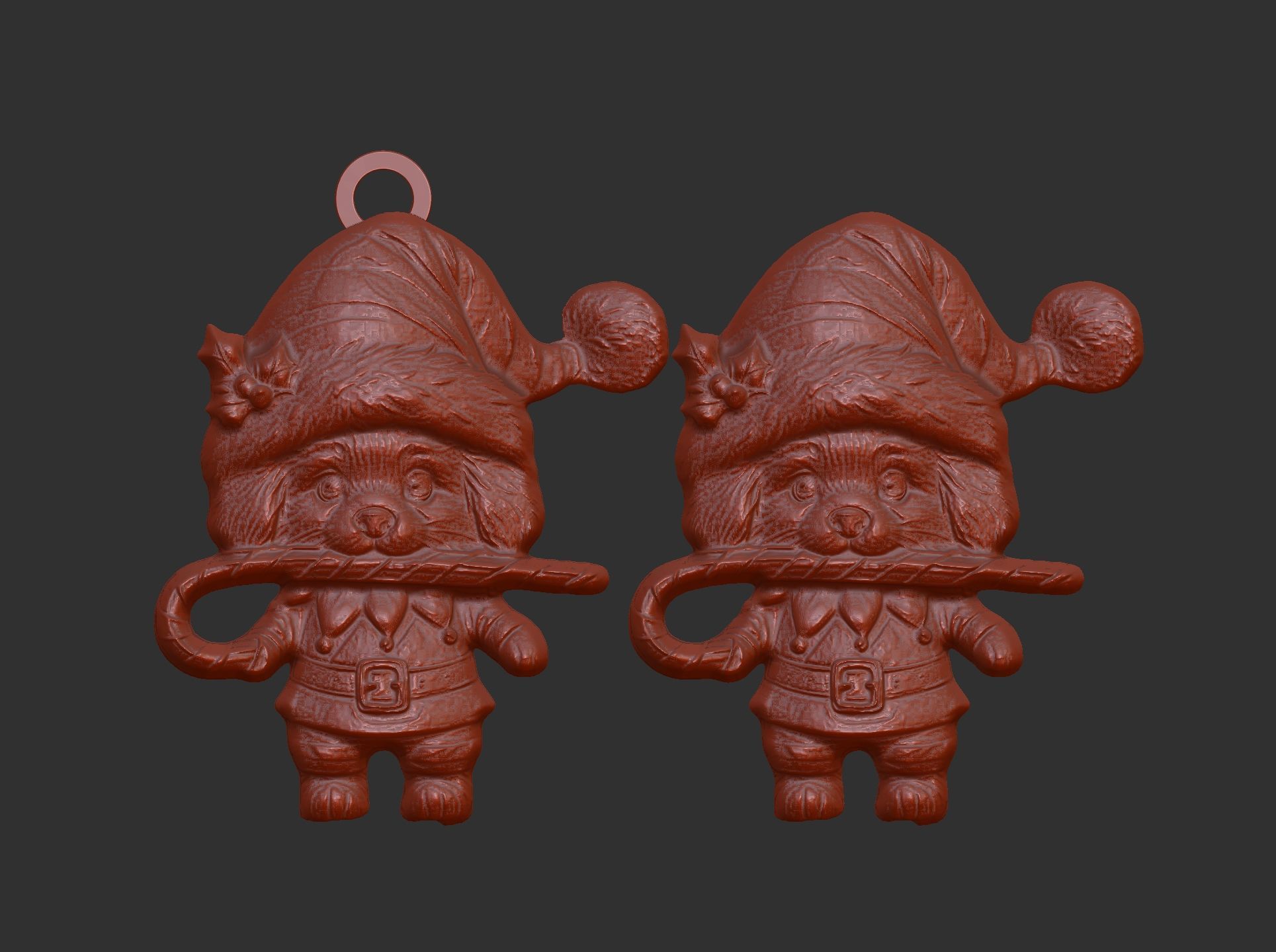 christmas dog decoration 3D print model_3