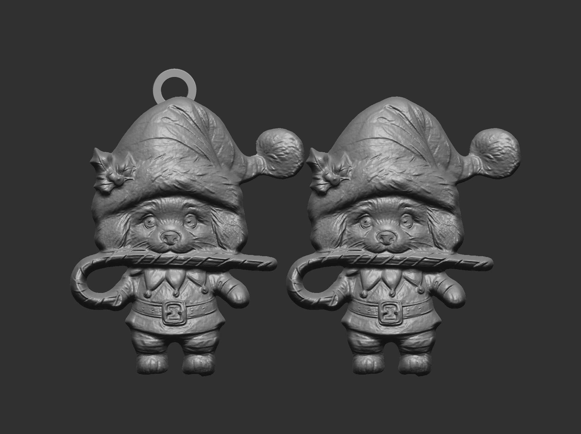 christmas dog decoration 3D print model_8