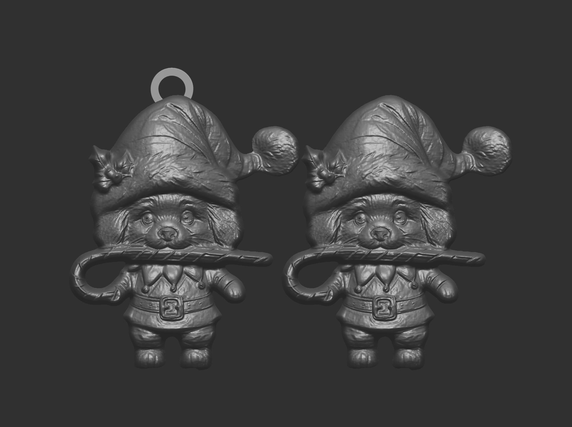 christmas dog decoration 3D print model_6