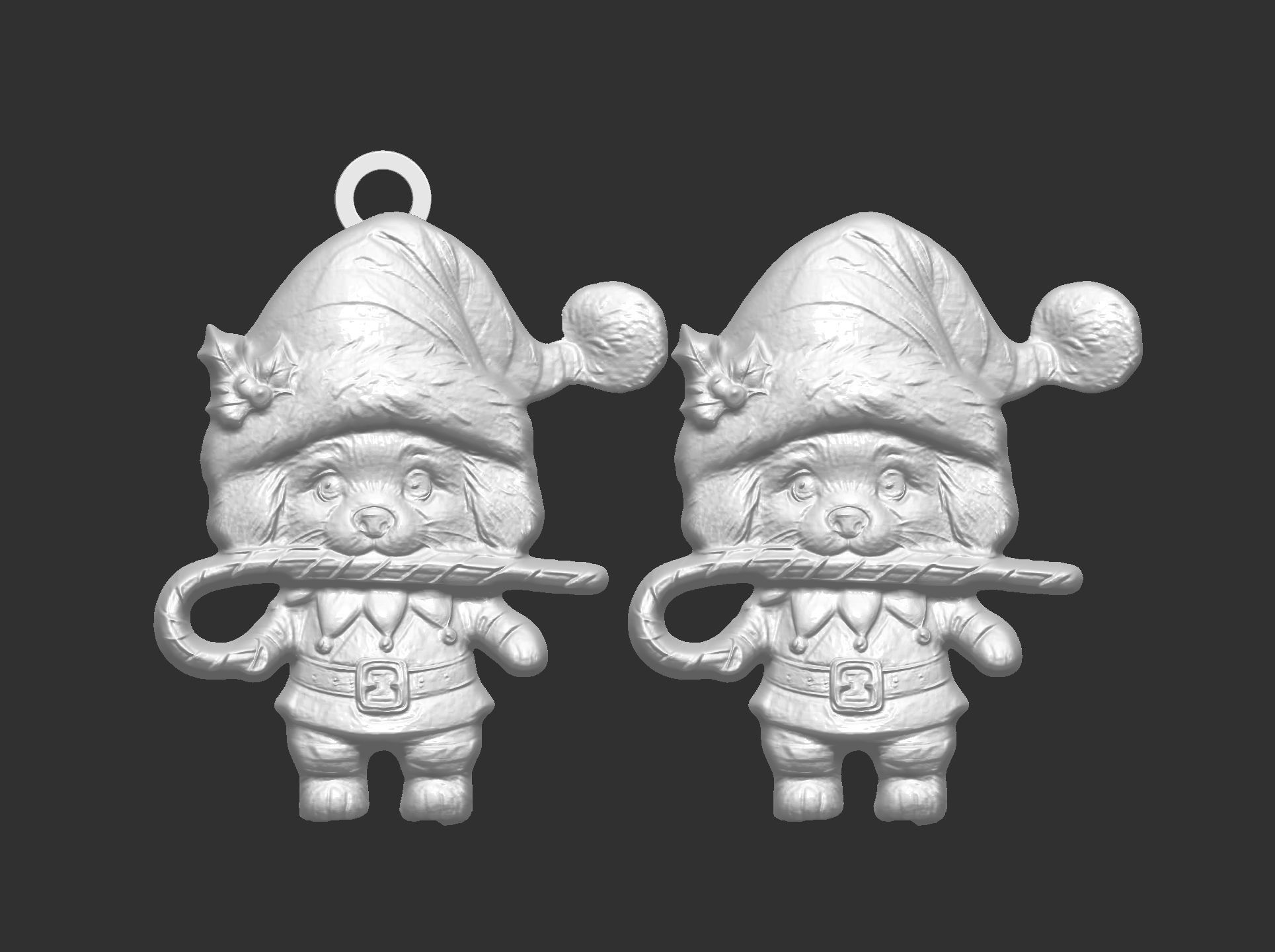 christmas dog decoration 3D print model_5