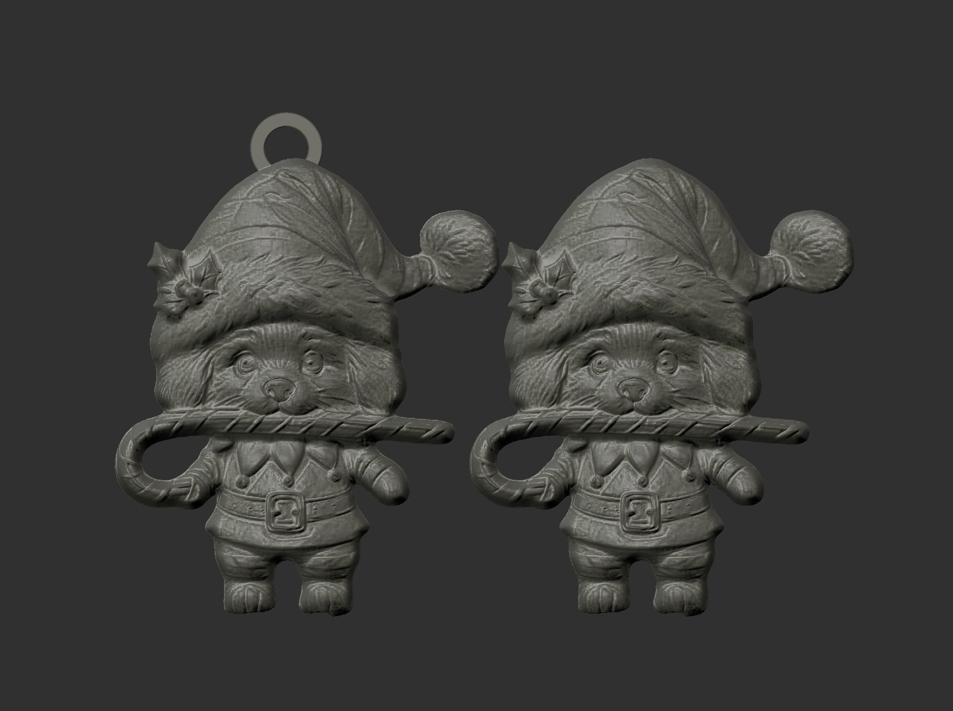 christmas dog decoration 3D print model_4