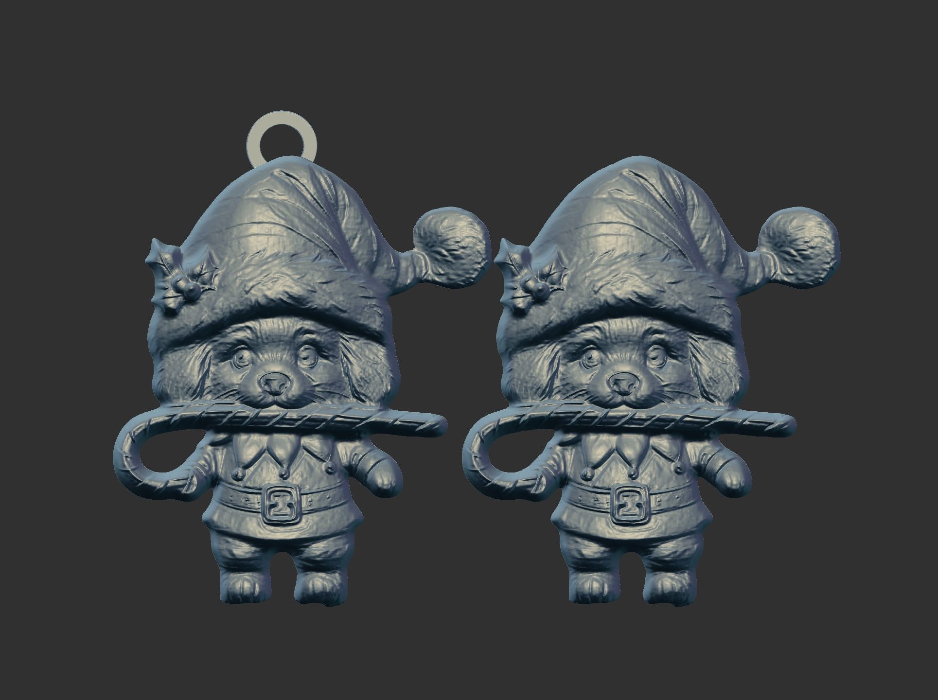 christmas dog decoration 3D print model_7