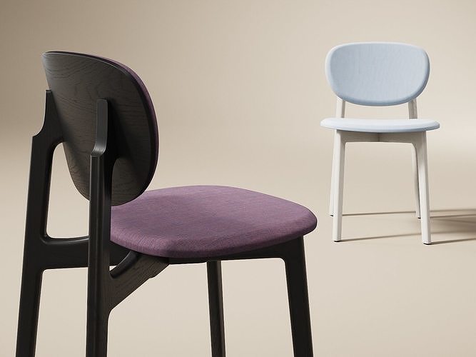 Zenso Chairs with Upholstered Seat and Back 3D model