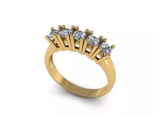 5 stone wedding band