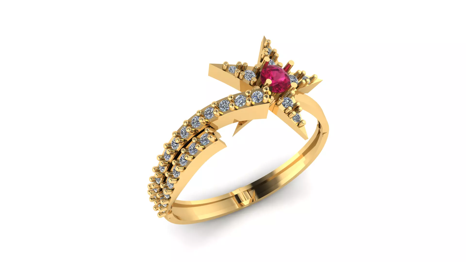 LUXURY STAR DESIGN RING 3D PRINTABLE MODEL 3D print model