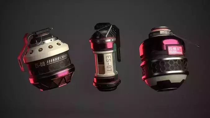 Sci-Fi Grenades 3D model