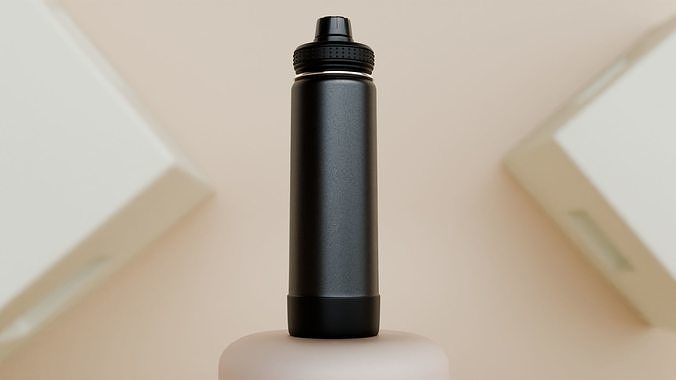 Water Bottle Low-poly 3D model