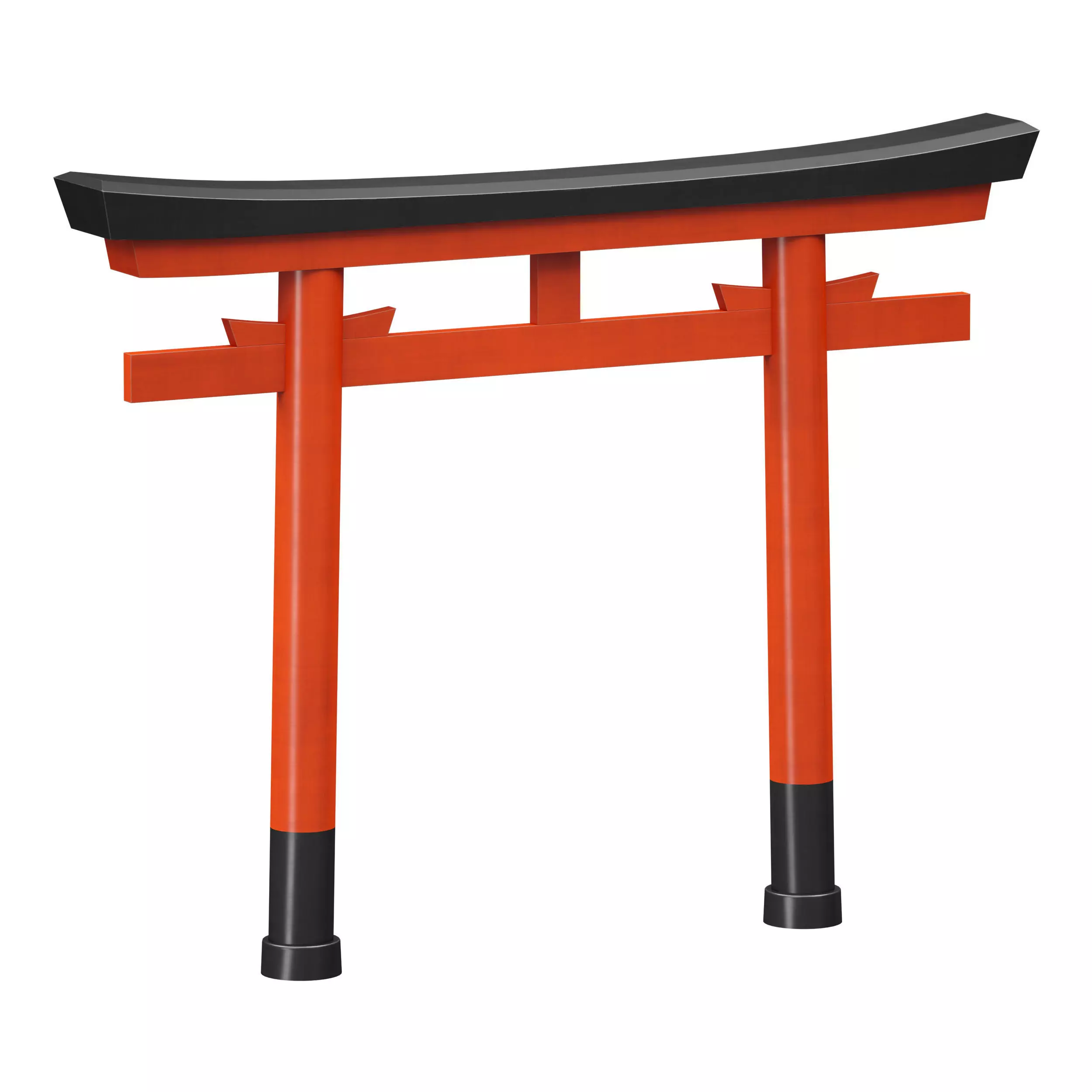 Torii Japanese arch sacred gate to a Shinto shrine 3D model