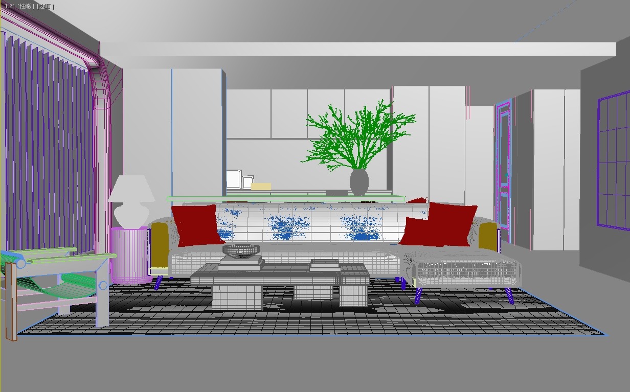 Retro residential indoor  3D model_9