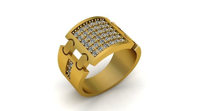 LUXURY HIPHOP WEDDING RING 3D PRINTABLE MODEL 3D print model