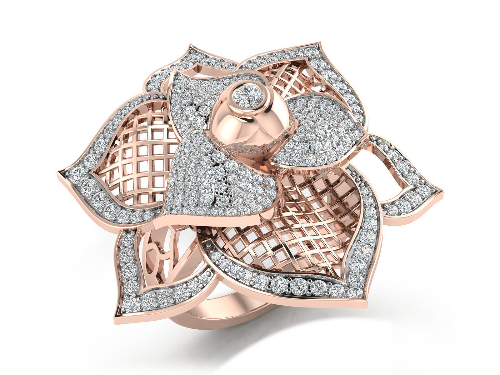 Women Ring Render 3dm STL OBJ FBX Details 3D print model_1