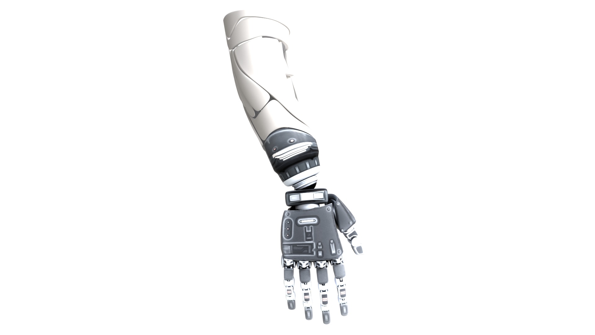 Robotic Arm subdivision Blender 3d model Low-poly 3D model_2