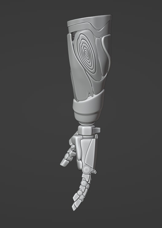 Robotic Arm subdivision Blender 3d model Low-poly 3D model_10
