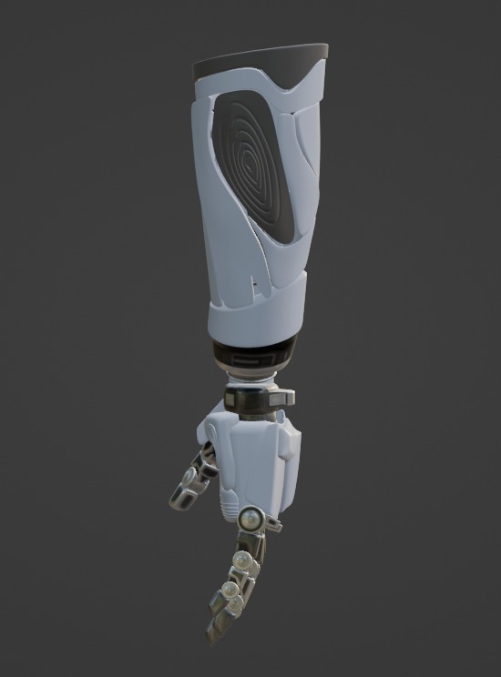 Robotic Arm subdivision Blender 3d model Low-poly 3D model_14