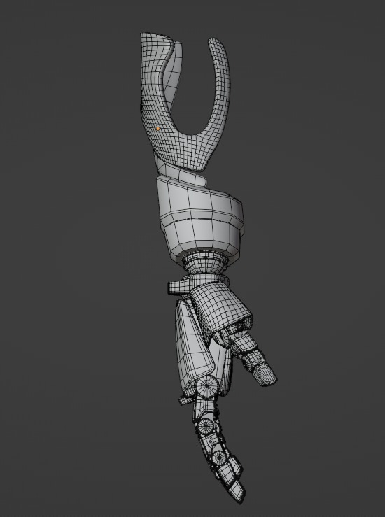 Robotic Arm subdivision Blender 3d model Low-poly 3D model_6