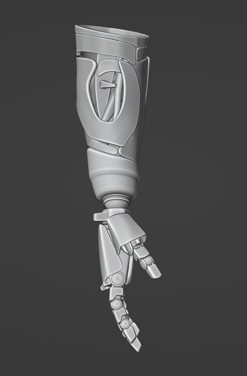 Robotic Arm subdivision Blender 3d model Low-poly 3D model_9