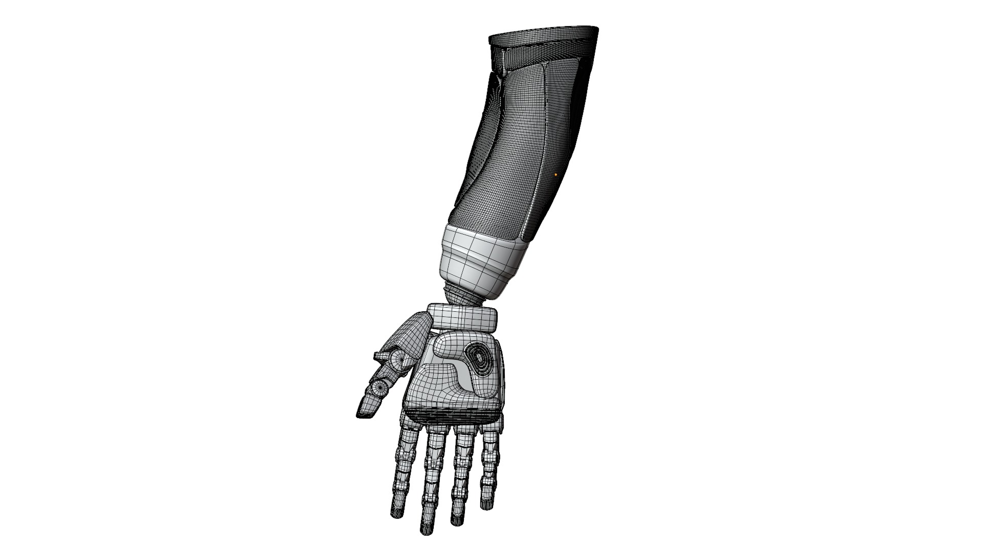 Robotic Arm subdivision Blender 3d model Low-poly 3D model_16