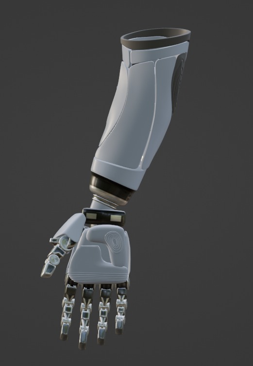 Robotic Arm subdivision Blender 3d model Low-poly 3D model_12