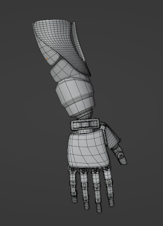 Robotic Arm subdivision Blender 3d model Low-poly 3D model_5