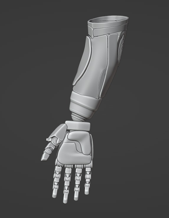 Robotic Arm subdivision Blender 3d model Low-poly 3D model_8