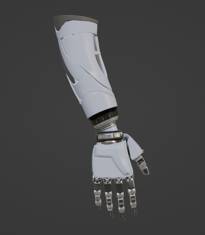 Robotic Arm subdivision Blender 3d model Low-poly 3D model_11