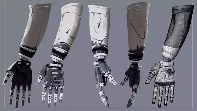 Robotic Arm subdivision Blender 3d model Low-poly 3D model
