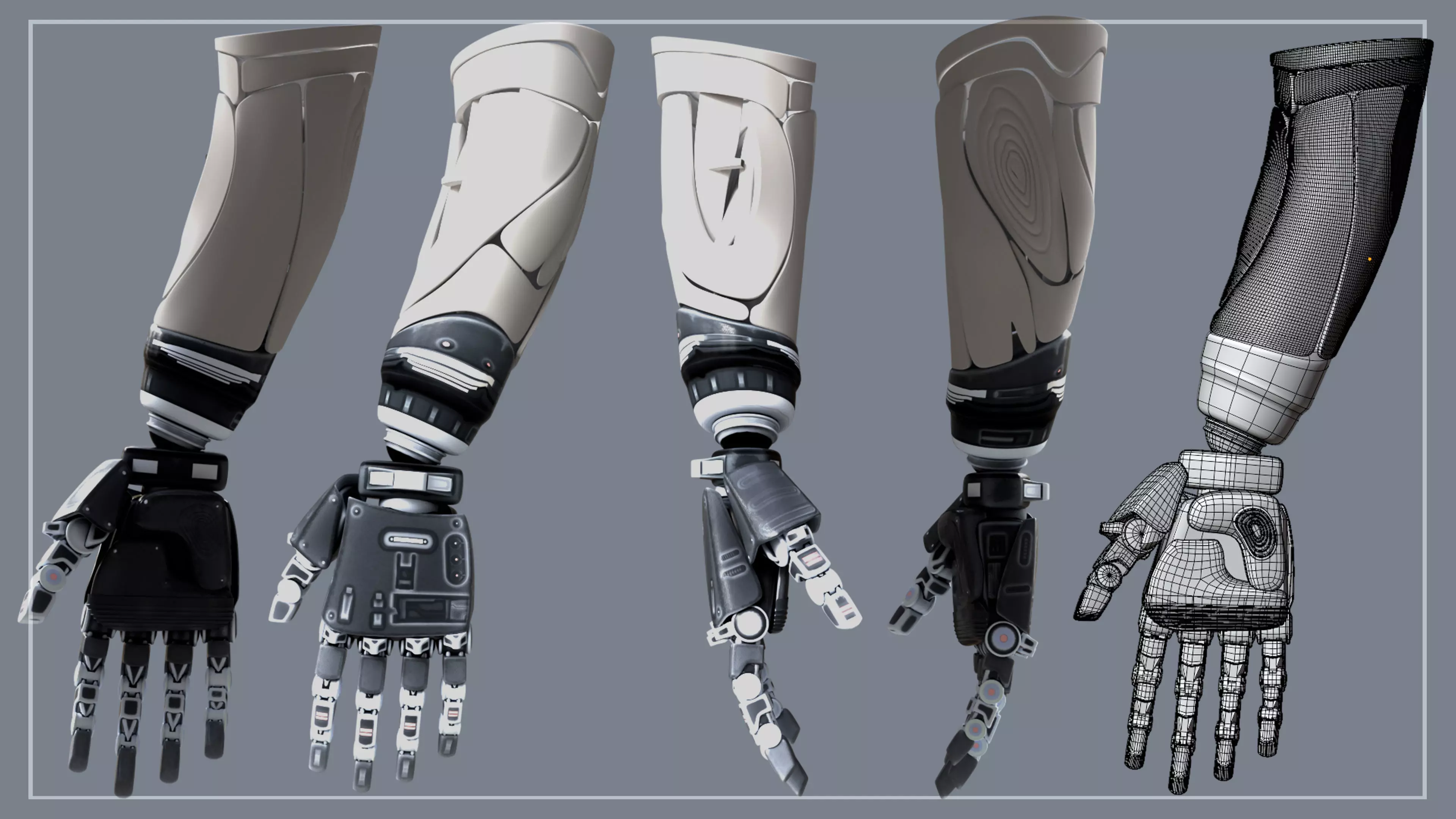 Robotic Arm subdivision Blender 3d model Low-poly 3D model_0
