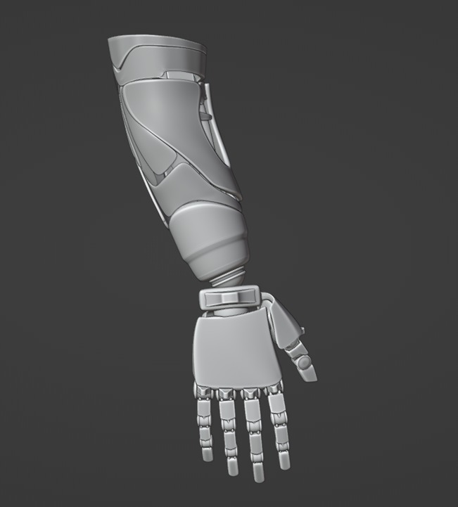 Robotic Arm subdivision Blender 3d model Low-poly 3D model_7