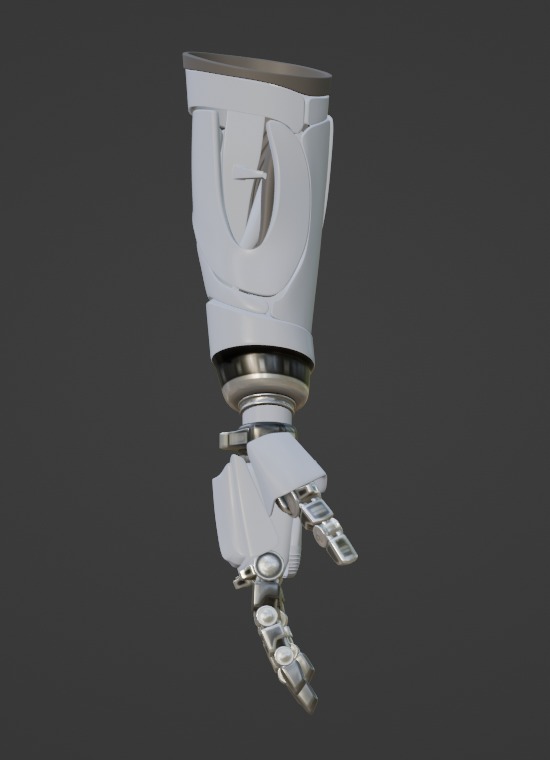 Robotic Arm subdivision Blender 3d model Low-poly 3D model_13
