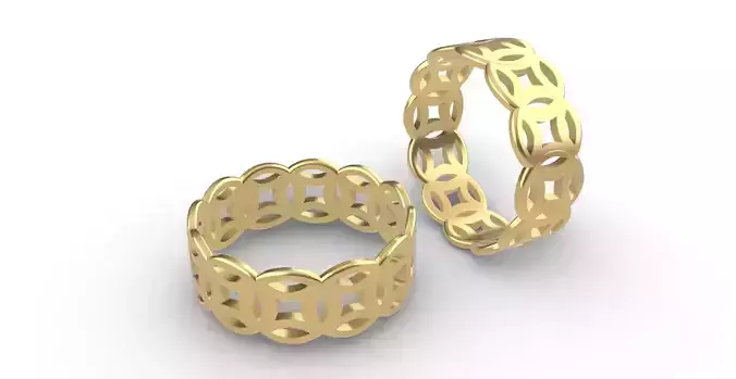 0264 Symbol Coin Ring 3D print model