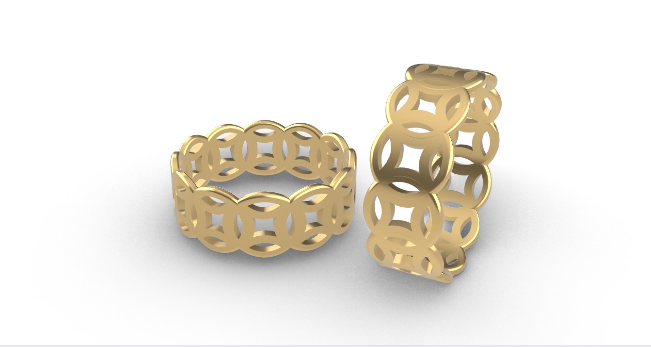 0264 Symbol Coin Ring 3D print model_1