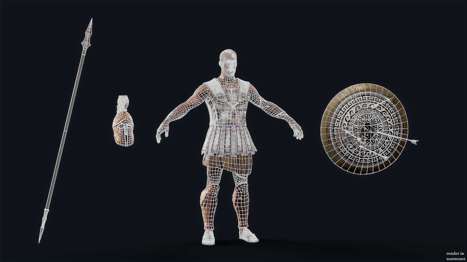 SPARTAN HOPLITE UNDEAD1 Low-poly 3D model_9