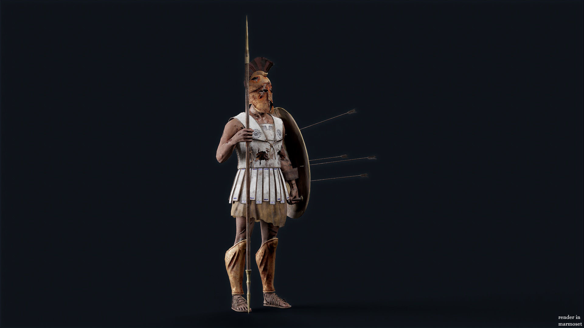SPARTAN HOPLITE UNDEAD1 Low-poly 3D model_3