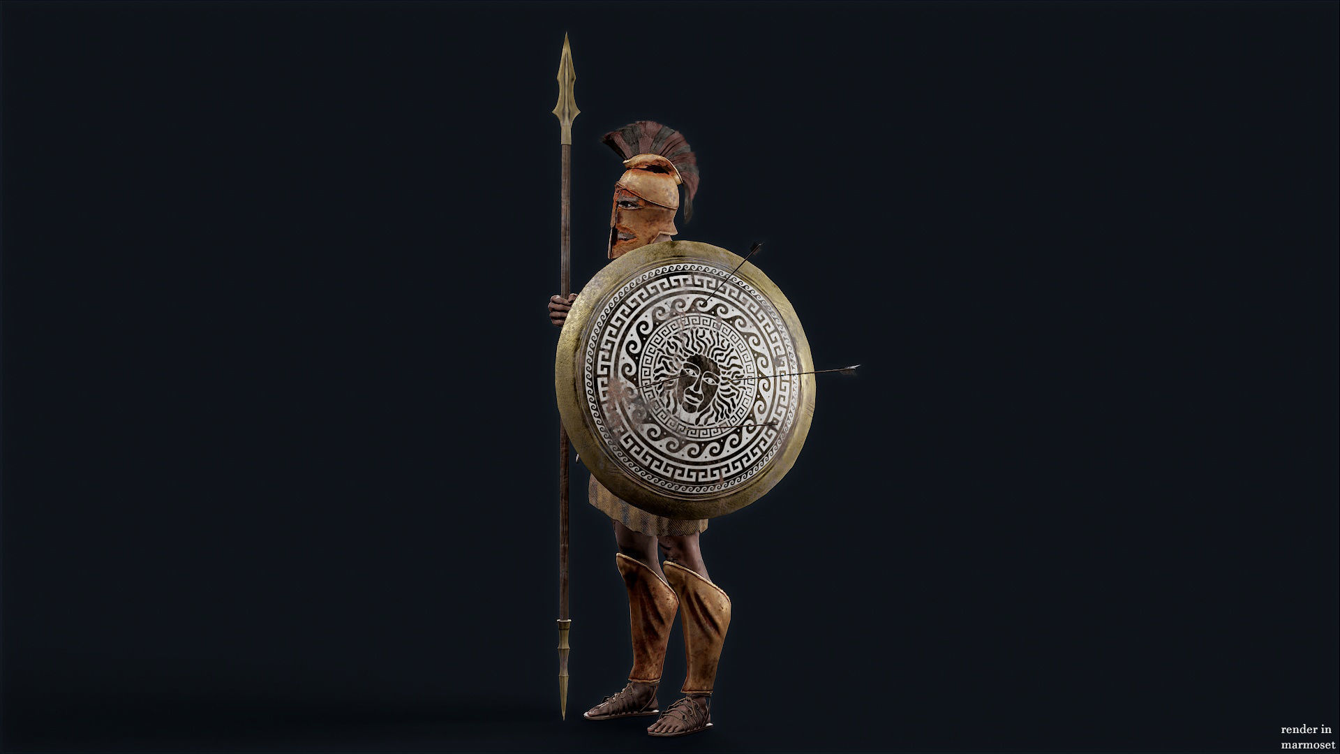 SPARTAN HOPLITE UNDEAD1 Low-poly 3D model_4