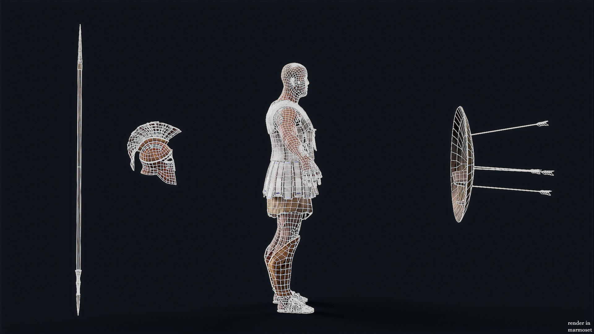 SPARTAN HOPLITE UNDEAD1 Low-poly 3D model_10