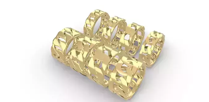 0266 4 Types Cuban Chain Ring