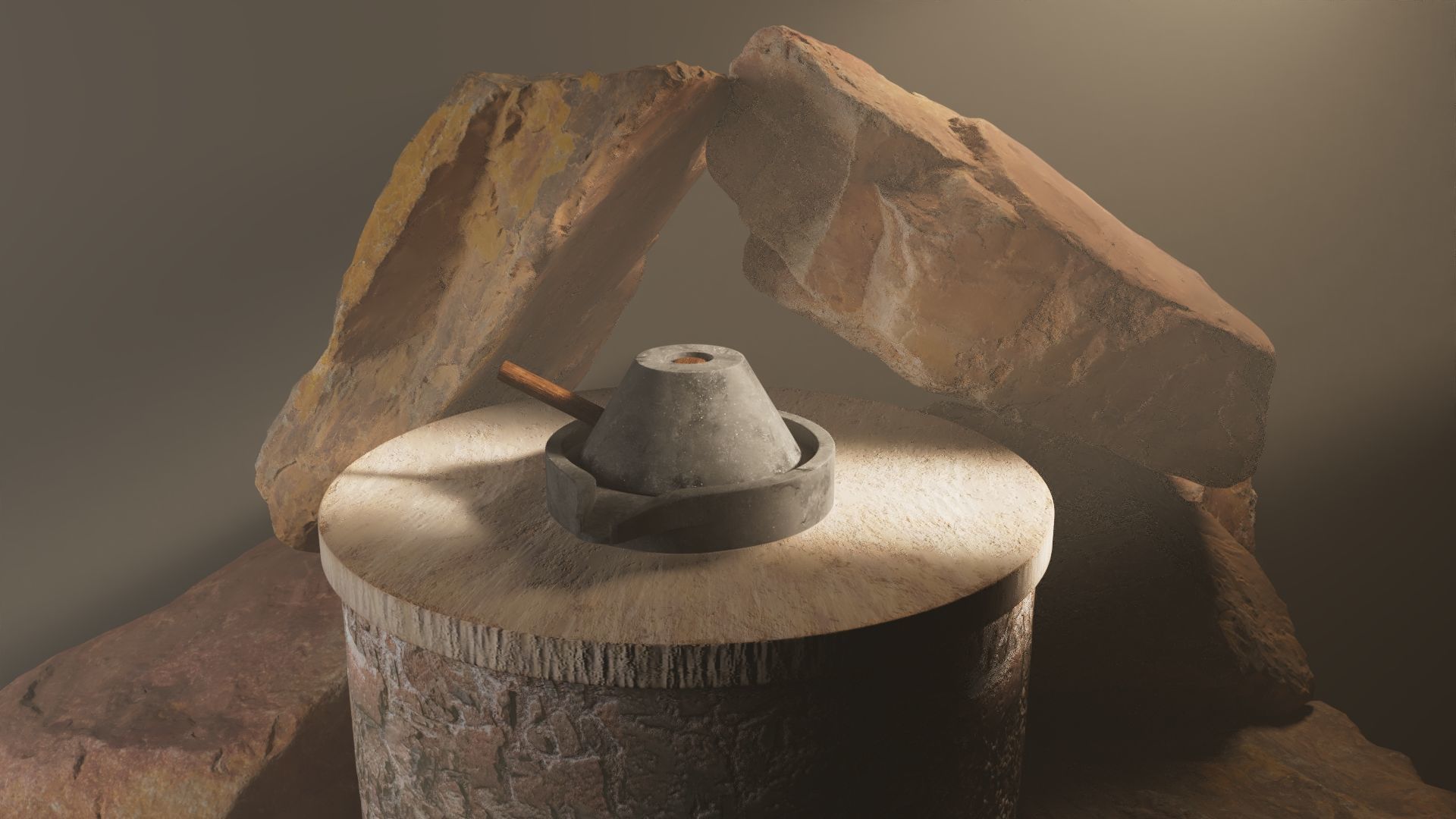 Old traditional Moroccan mill 3D model_3