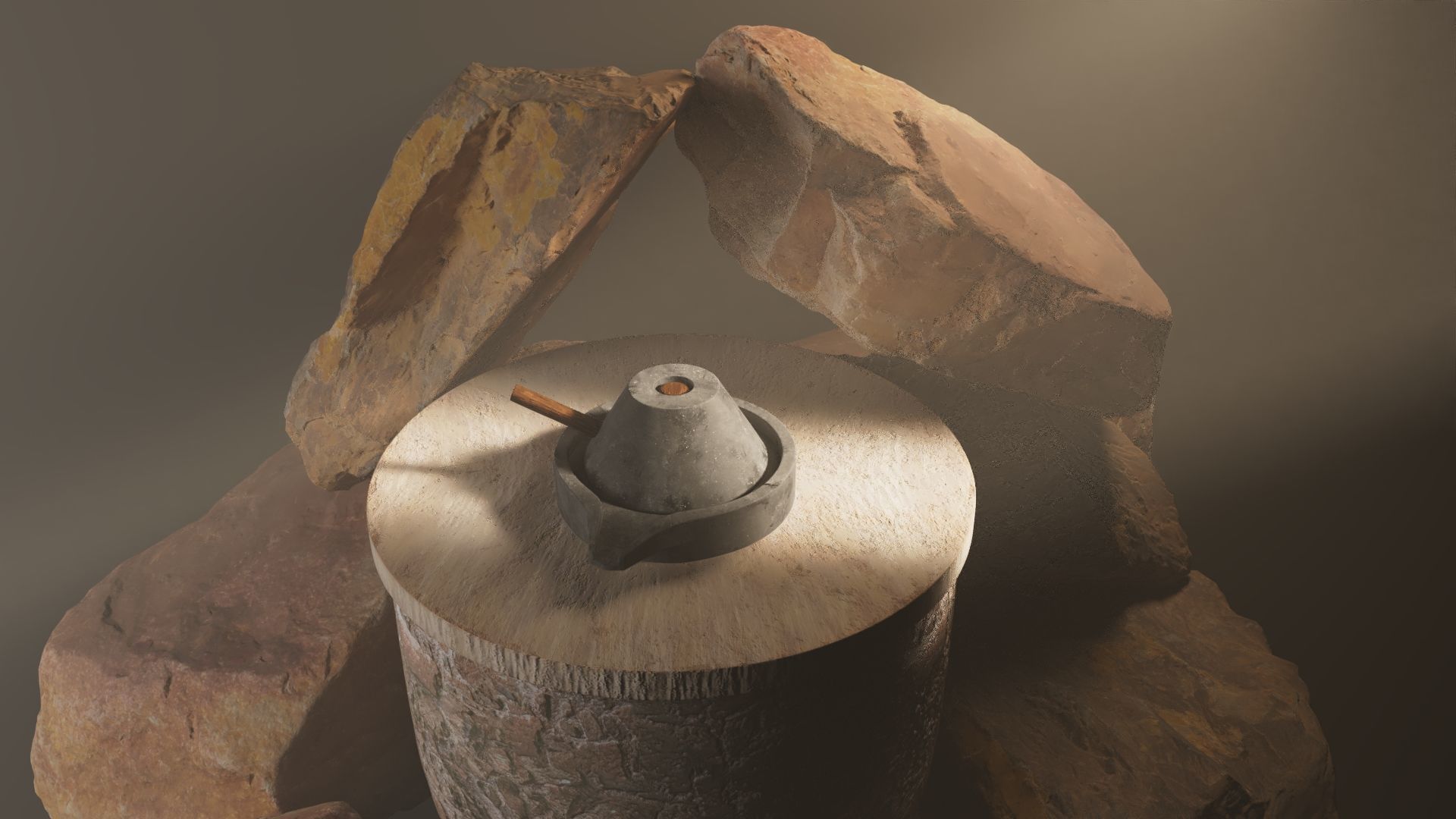 Old traditional Moroccan mill 3D model_4