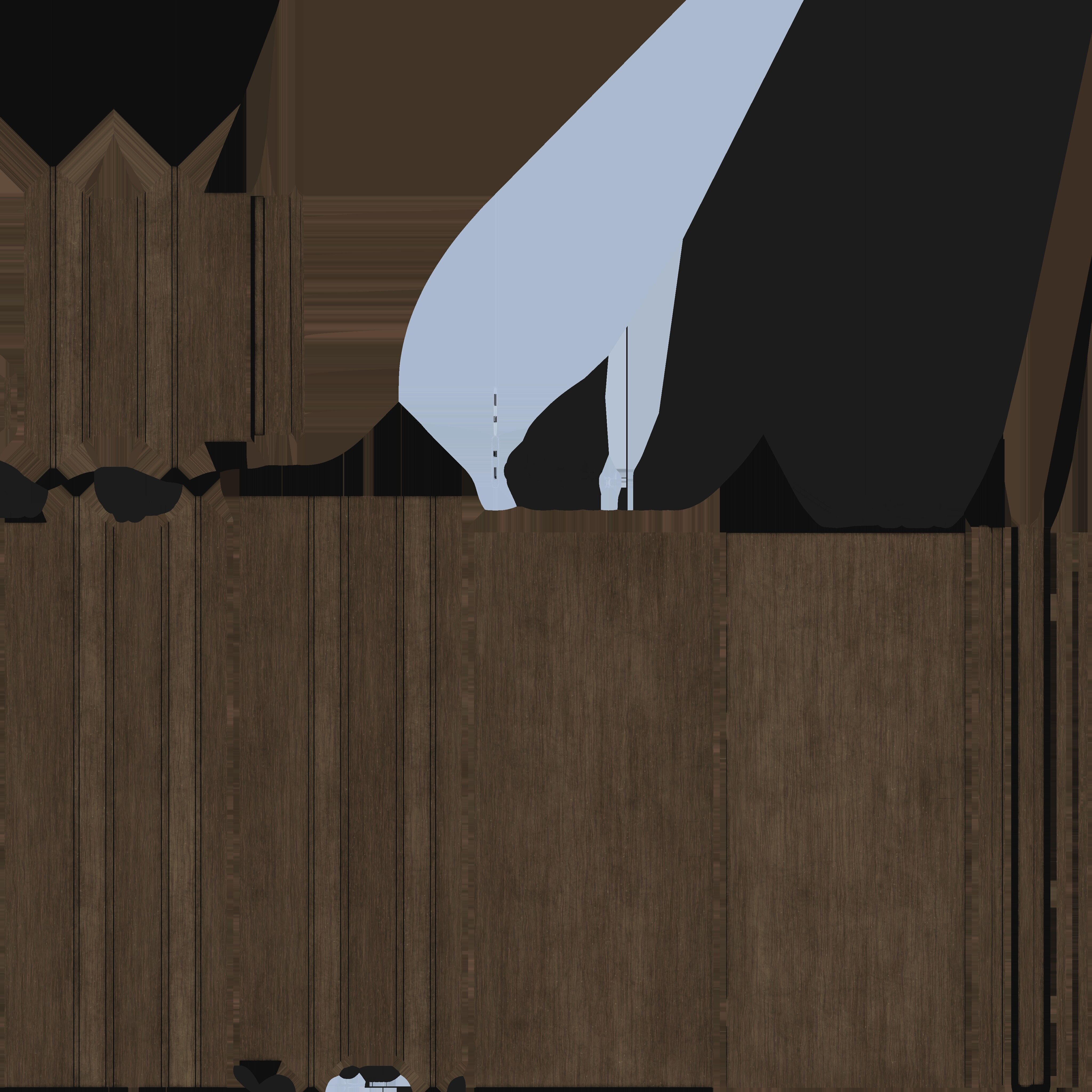 01 00 Wooden door Low-poly 3D model_4