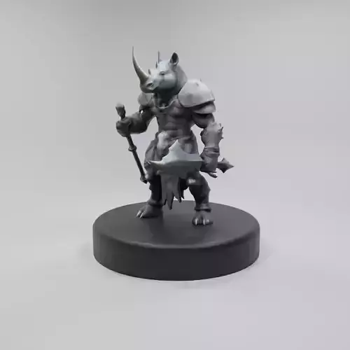 Rhino Warrior 3D Model - Game-Ready Fantasy Character Low-poly 3D model